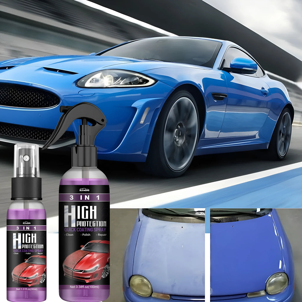 3 in 1 high protection fast car paint spray automatic coating agent in 30ml and 100ml PE bottles