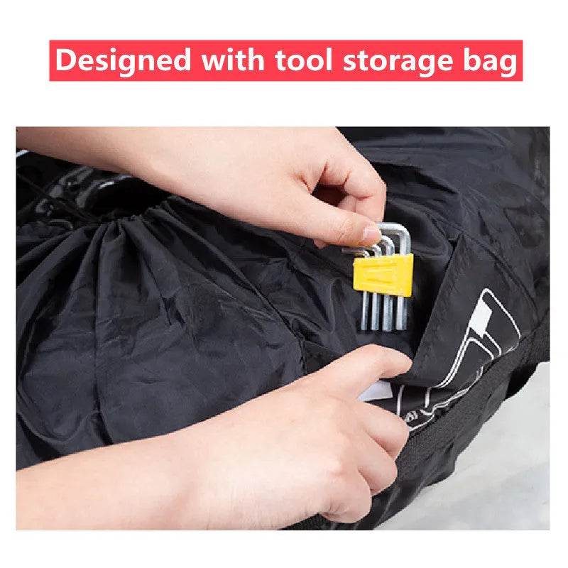 Set of four black Oxford cloth car tyre protective covers laid flat, showing their circular shape and durable fabric texture.