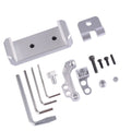 Silver metal universal phone holder with tongs grip and remote control lanyard for car mounting