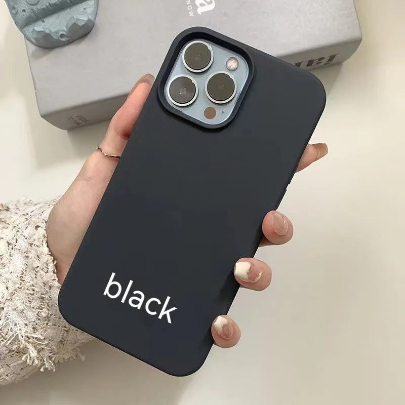 Liquid silicone phone case for iPhone 14 in antique white, drop-resistant, anti-fingerprint