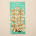 Polyester Christmas decoration bows in gold, red, red gold and silver colours measuring 5 cm