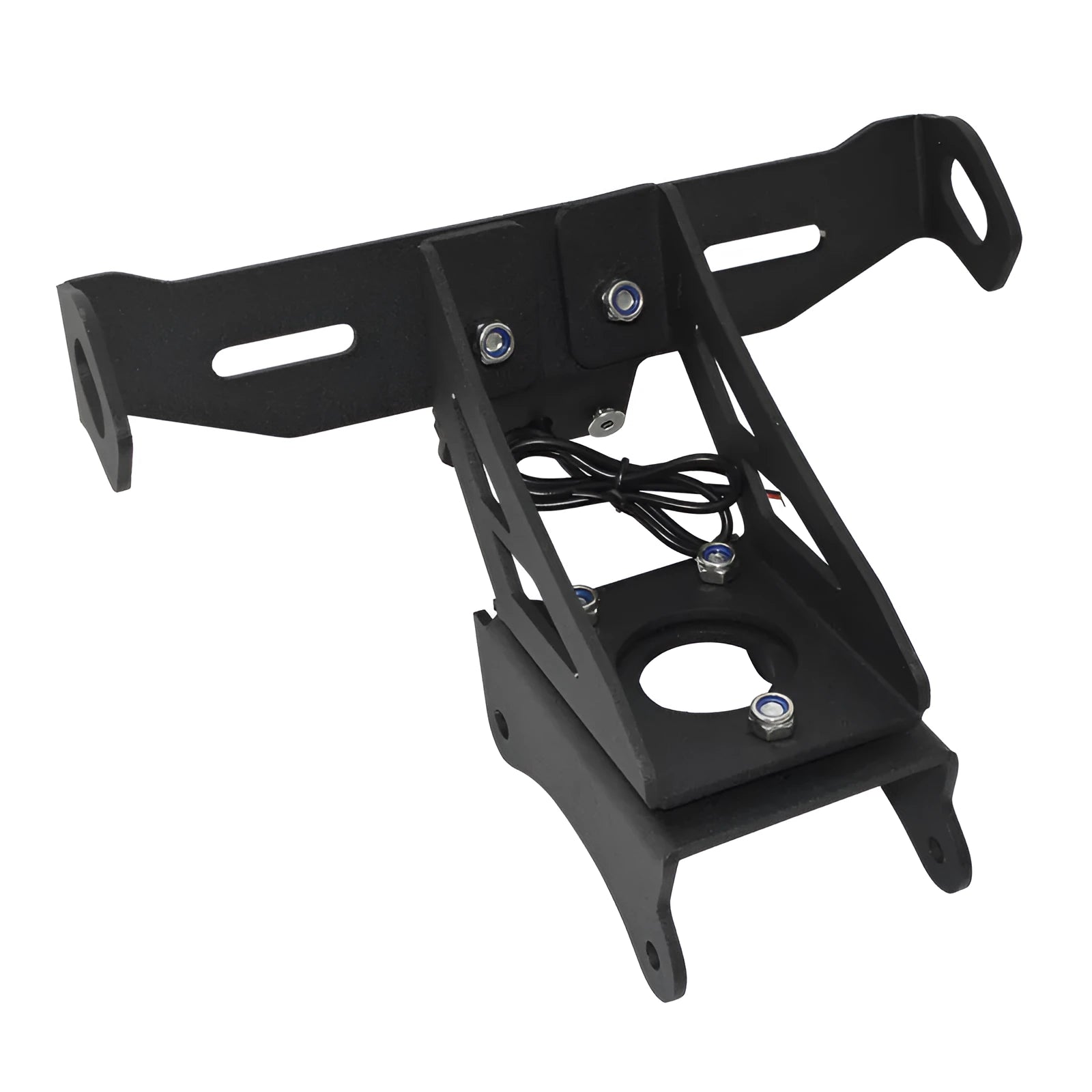 Black aluminium license plate frame for Honda motorcycle rear mounting