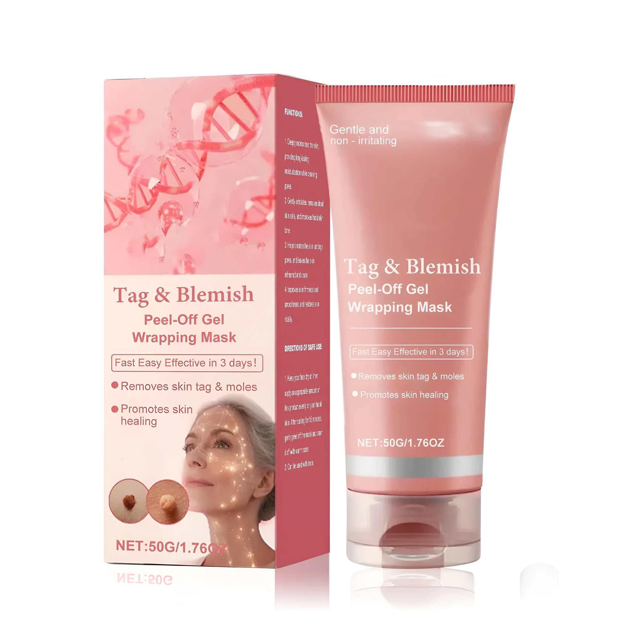 Tear-shaped facial mask for moisturising and wart removal in single 50g pack