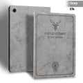 Soft TPU leather clamshell protective case for iPad in dark blue elk colour.