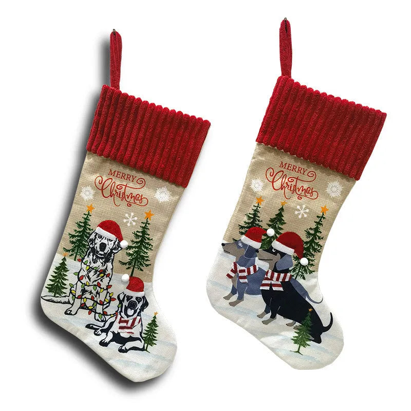 Rustic American style woven cloth Christmas tree pendant decoration measuring 46 by 28 centimetres