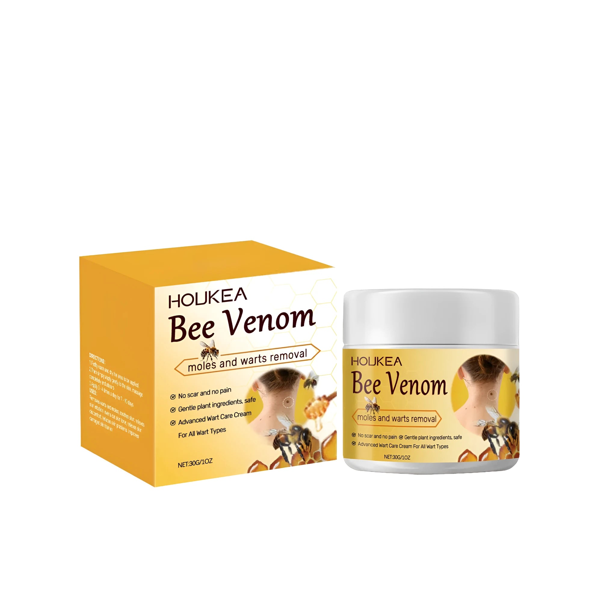 30g tub of Multi Effect Skin Repair Cream with bee venom and mint leaves.
