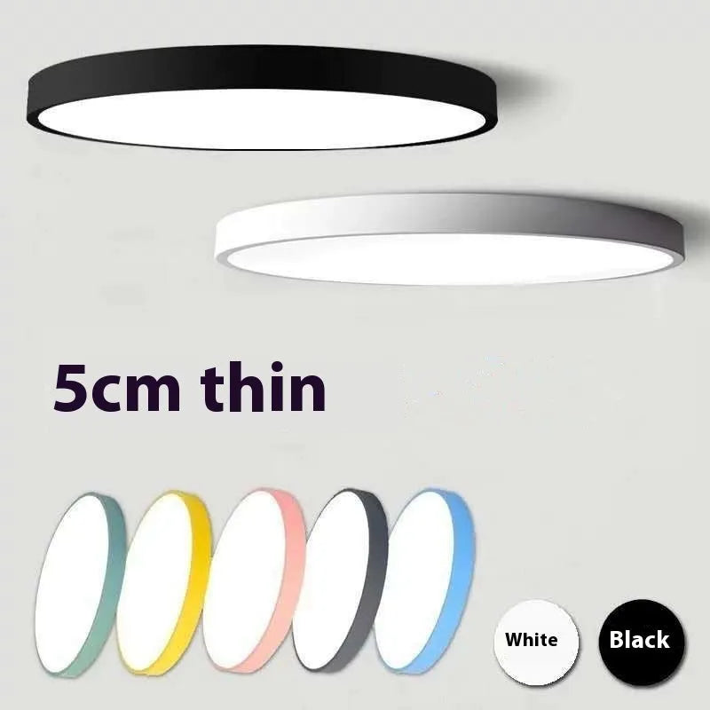 Round engineering ceiling LED lamp with dimmable colour modes for bedroom or living room, 30cm or 40cm