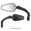 A black PMMA acrylic rearview mirror for bicycle handlebars.