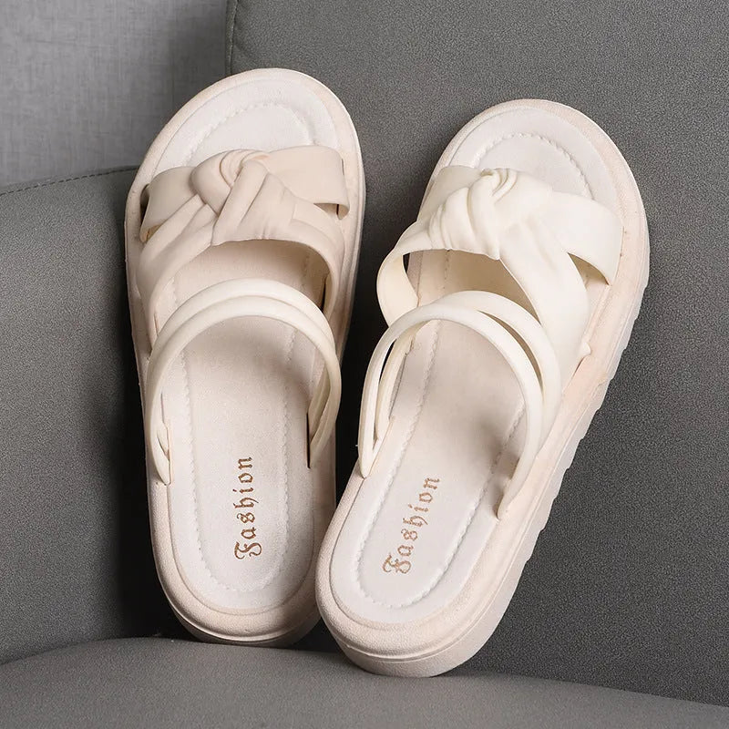 Women's black soft back thick back sandals with PVC sole for outdoor leisure