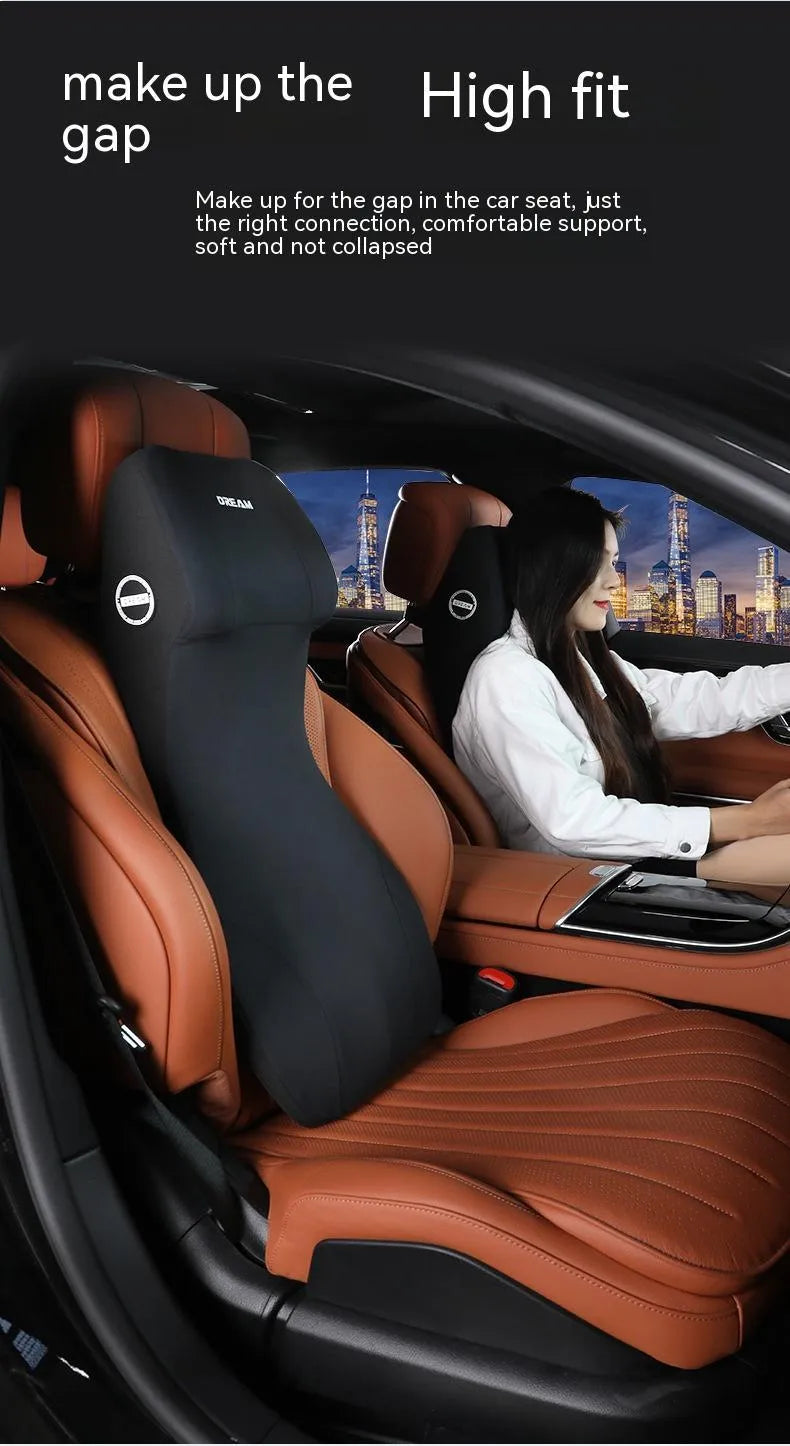 Automotive memory foam waist cushion and headrest mat in six colour options