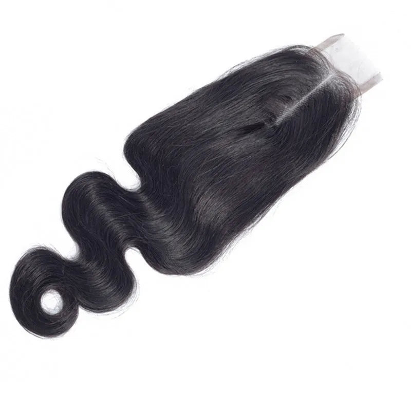 Straight human hair women's wig in natural colour showing hand-woven construction