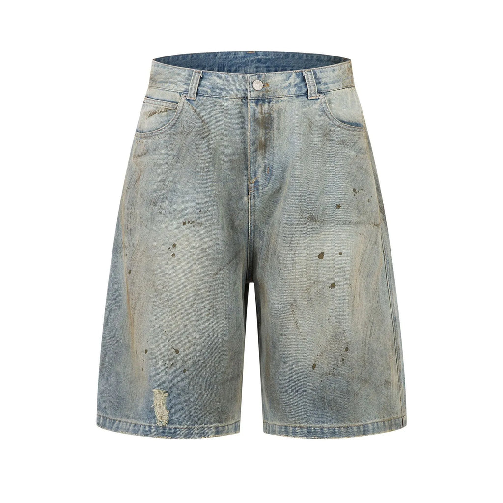 Pu Shuai blue cropped denim jeans with straight leg and fifth pants length, street fashion style