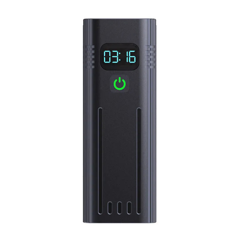 Black KX12DF digital display bicycle headlight with aluminium alloy body mounted on a handlebar bracket.