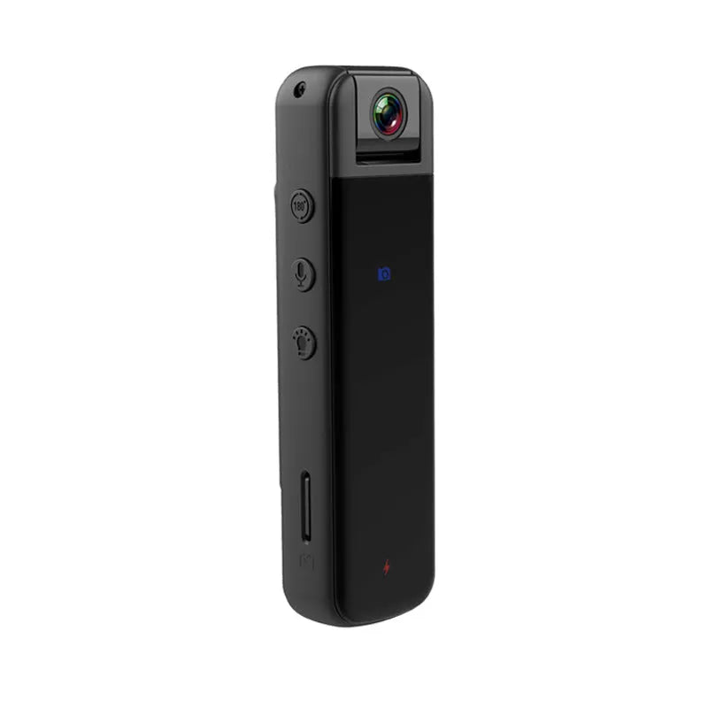 Black HD camera recorder with back clip and magnetic mount, including 16GB memory card