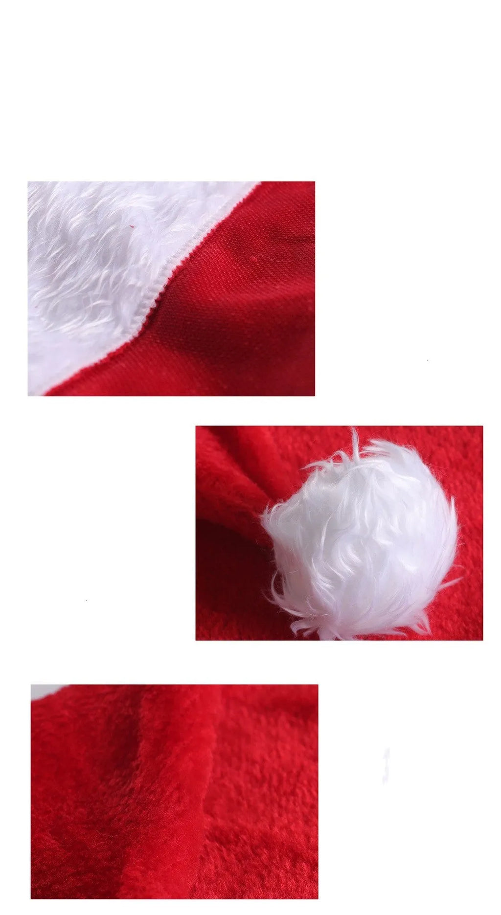 Red and white plush Santa hat with twinkling LED lights glowing in Christmas colours