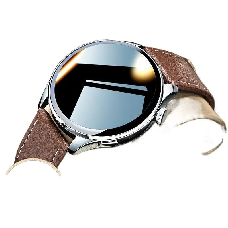 Multifunction smart watch with Bluetooth calling, heart rate and blood pressure monitoring, TFT screen, and choice of steel or leather style