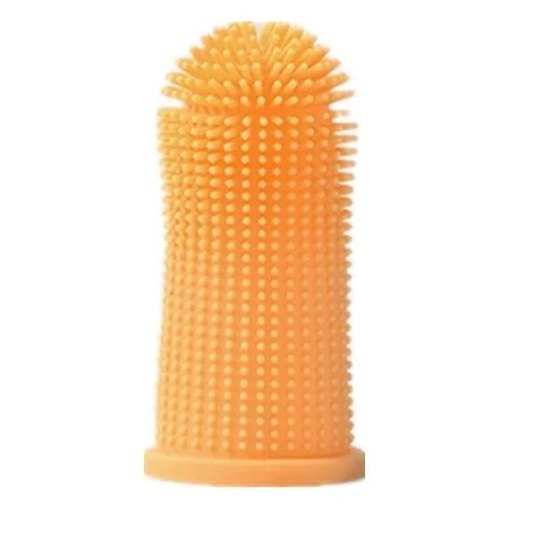 360-degree silicone finger toothbrush for dogs and cats with deep oral cleaning finger sleeve, available in multiple colours
