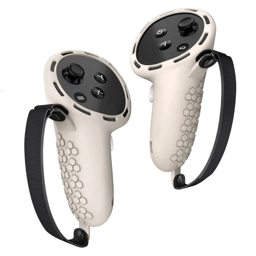 Meta Quest 3 silicone protective handle sleeves with wrist strap in multiple colour options