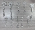 10 clear acrylic ice cone Christmas tree hanging ornaments with white ribbons