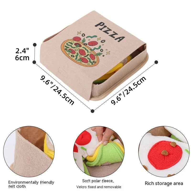 Beige polyester dog sniffing toy, 24.5 x 24.5 x 6cm square household pet toy