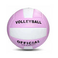 Macaron volleyball in green colour, No. 5 size, PVC material, on a beach background for training.