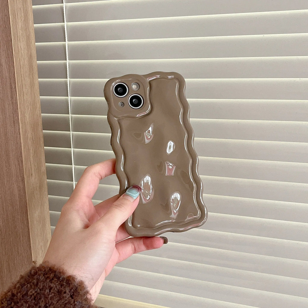 Wave Shell TPU phone case for iPhone with wave meteorite pattern in milky white colour