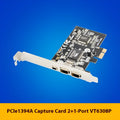 SUNWEIT ST21 PCIe x1 FireWire 1394A controller card with two ports and VT6308P chip