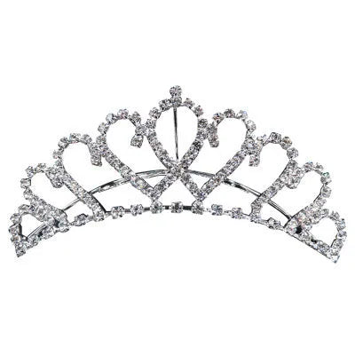 White rhinestone bridal crown headdress for women's wedding ceremony use