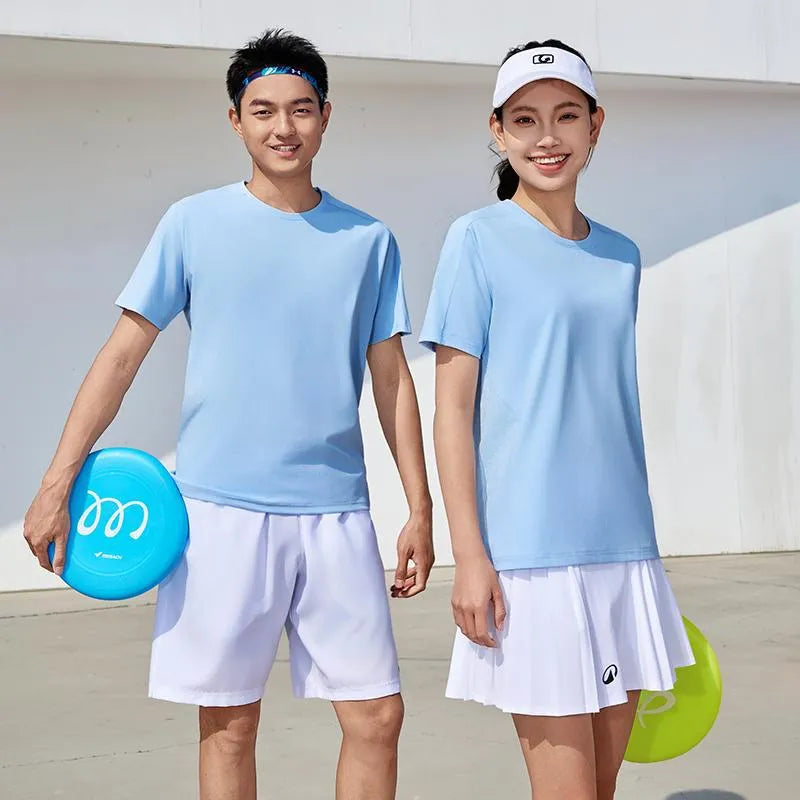 Difu solid colour short sleeve T-shirt in Ivory White, slim fit pullover for sports meeting