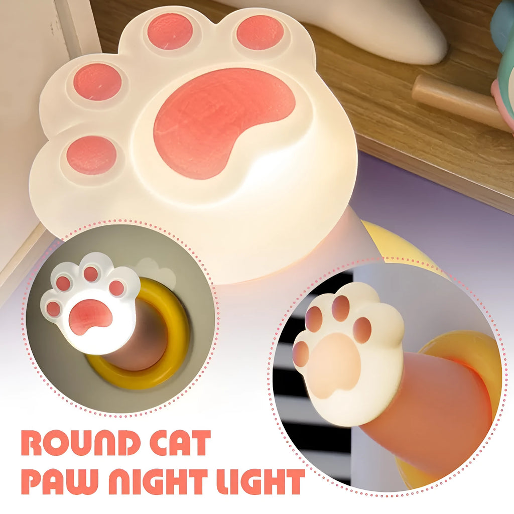 Outstretched round hand cat claw desk lamp with touch control and rechargeable battery for bedside lighting
