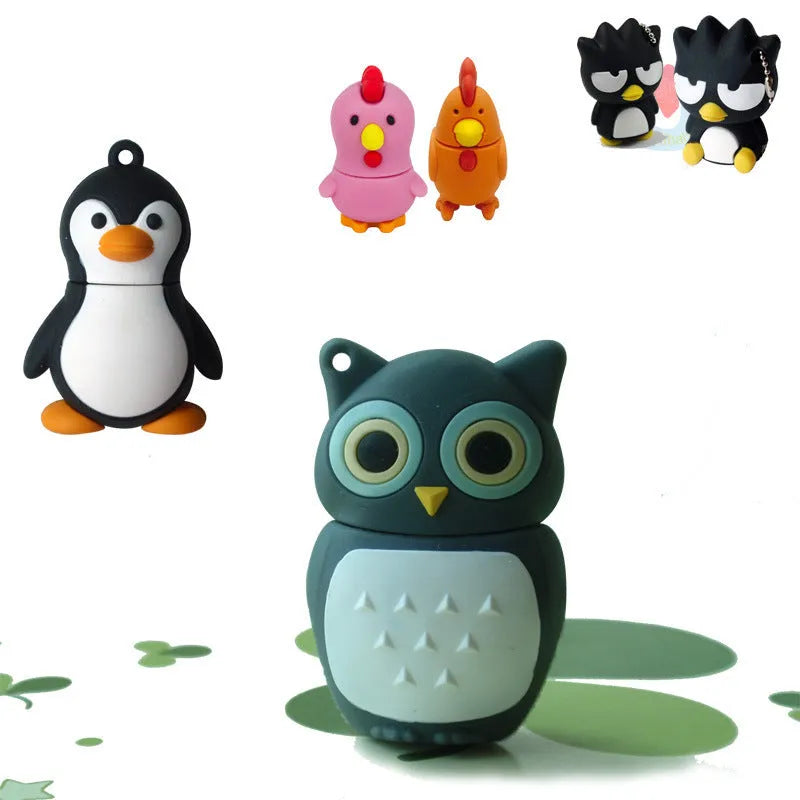 Cartoon Antarctic penguin USB 3.0 flash drive with PVC shell and small chain