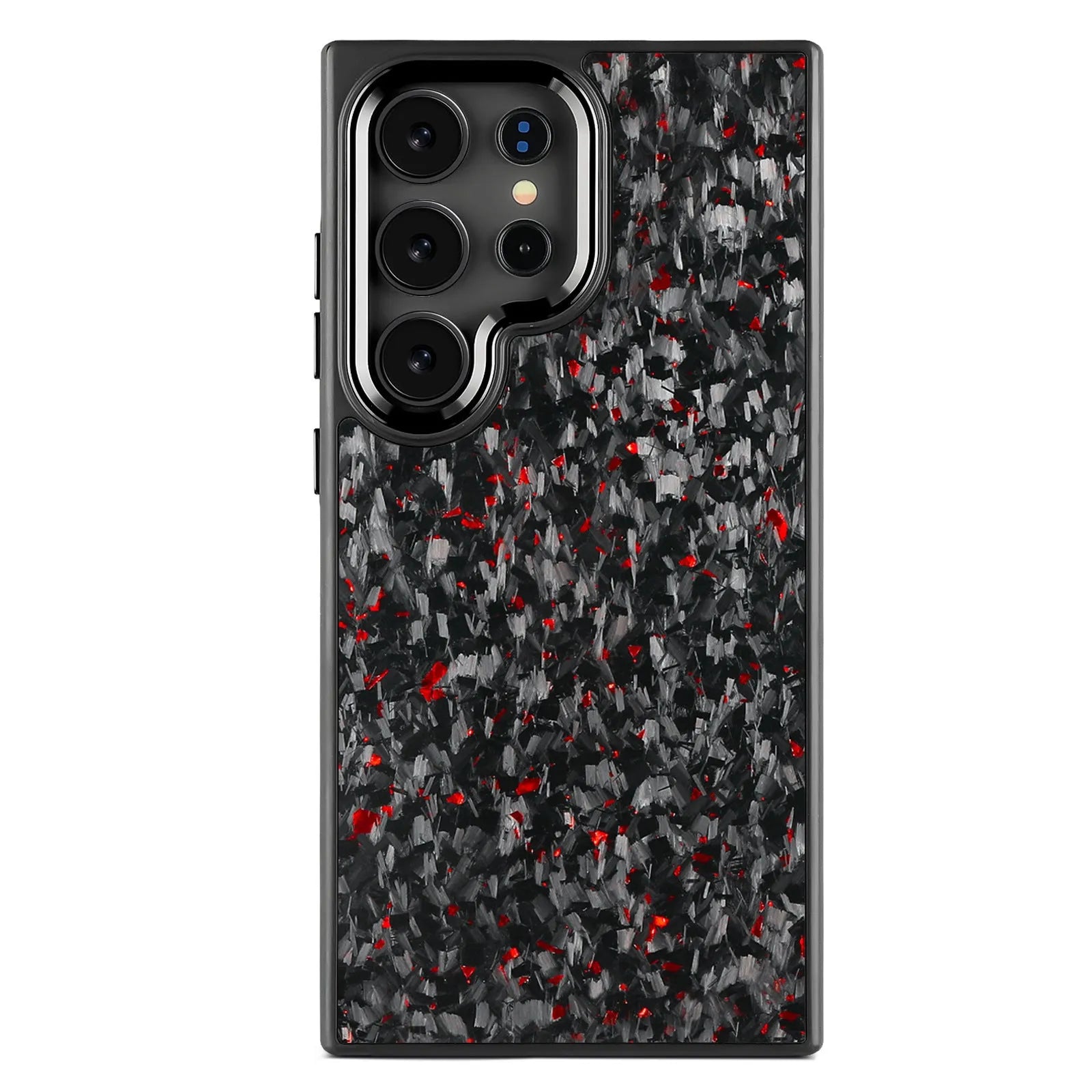 Carbon fiber shell phone case for Samsung S25 Ultra with magnetic option in black