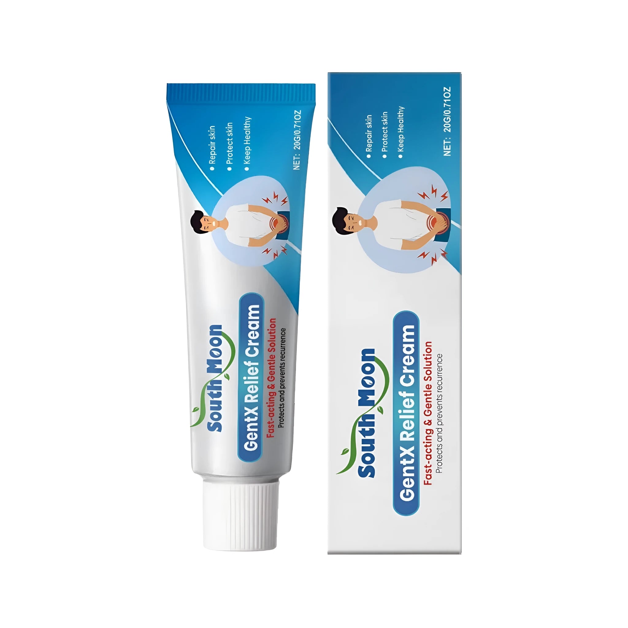 White 20g jar of licorice and mint relief cream with allantoin