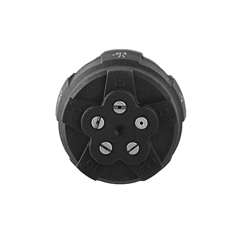 Multi-functional five-in-one spray nozzle for a high-pressure water gun with quick-connect fitting