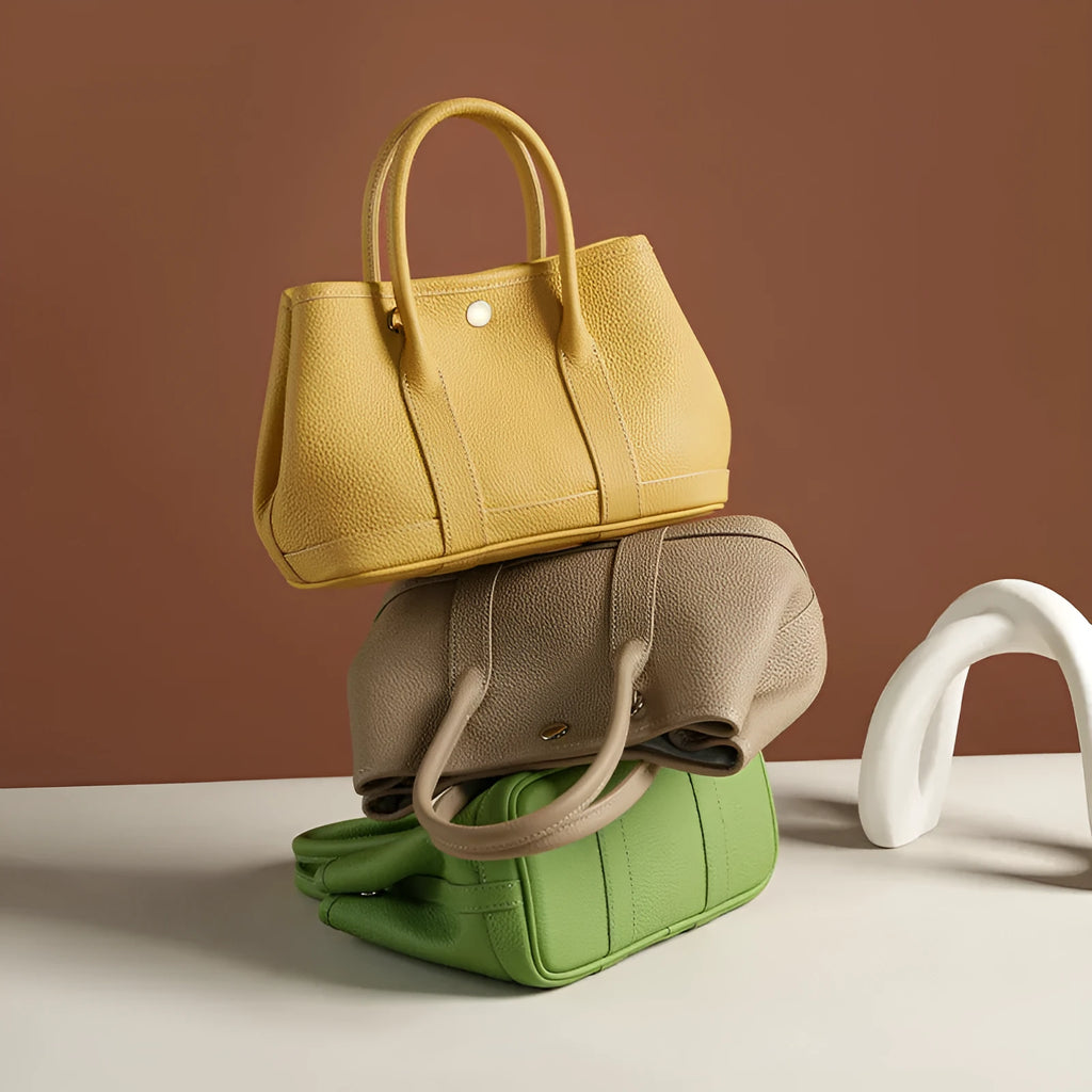Genuine leather crossbody bag in soft first layer cowhide, horizontal square shape, available in multiple colours