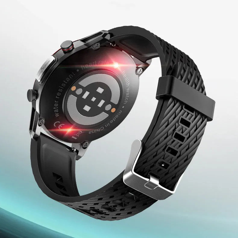 F800 ECG Blood Pressure Sports Smart Watch with black TPU wristband on wrist