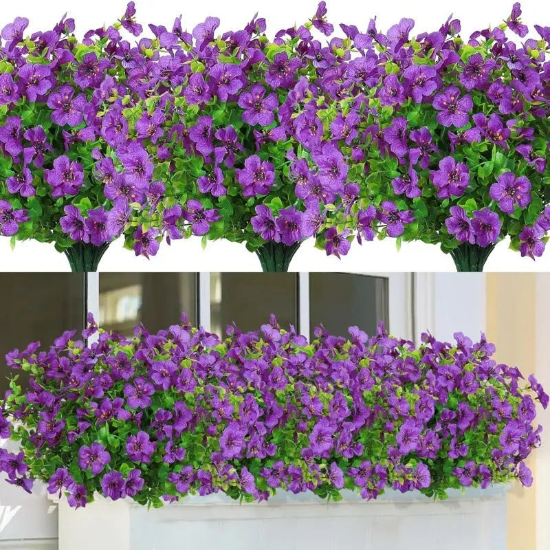 Artificial eucalyptus flower stem in purple, plastic, single 1pc for wedding, porch or photography use