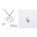 Stainless steel necklace with a cross chain design and a single pendant, shown in gold and silver colour options.