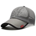 Men's cotton mesh baseball cap in Army Green with an adjustable strap, shown from the side.