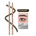 Wild Lines wooden hard core waterproof eyebrow pencil in brown shade with marker tip on a plain background