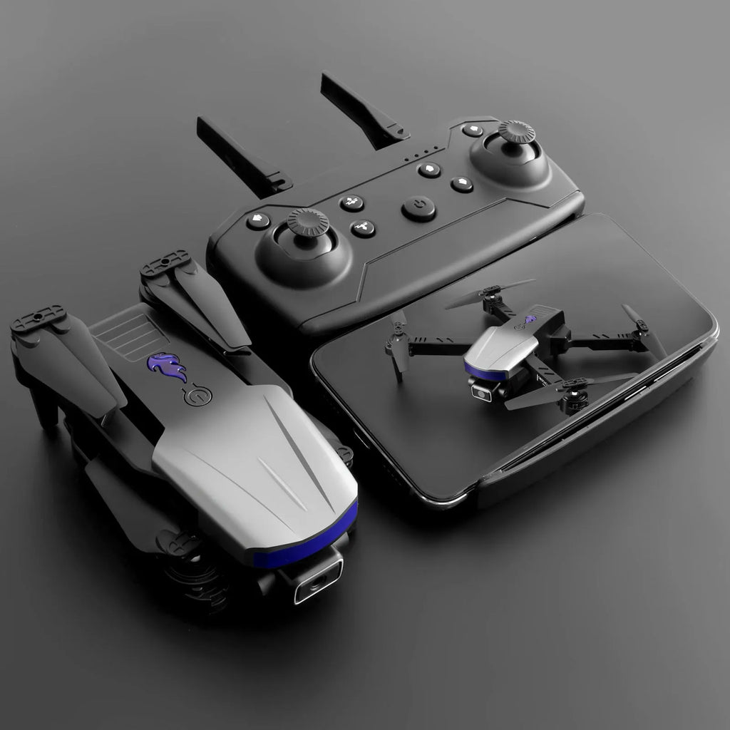 Four-axis plastic drone with 4K dual camera and three-side obstacle avoidance, 30-50cm size