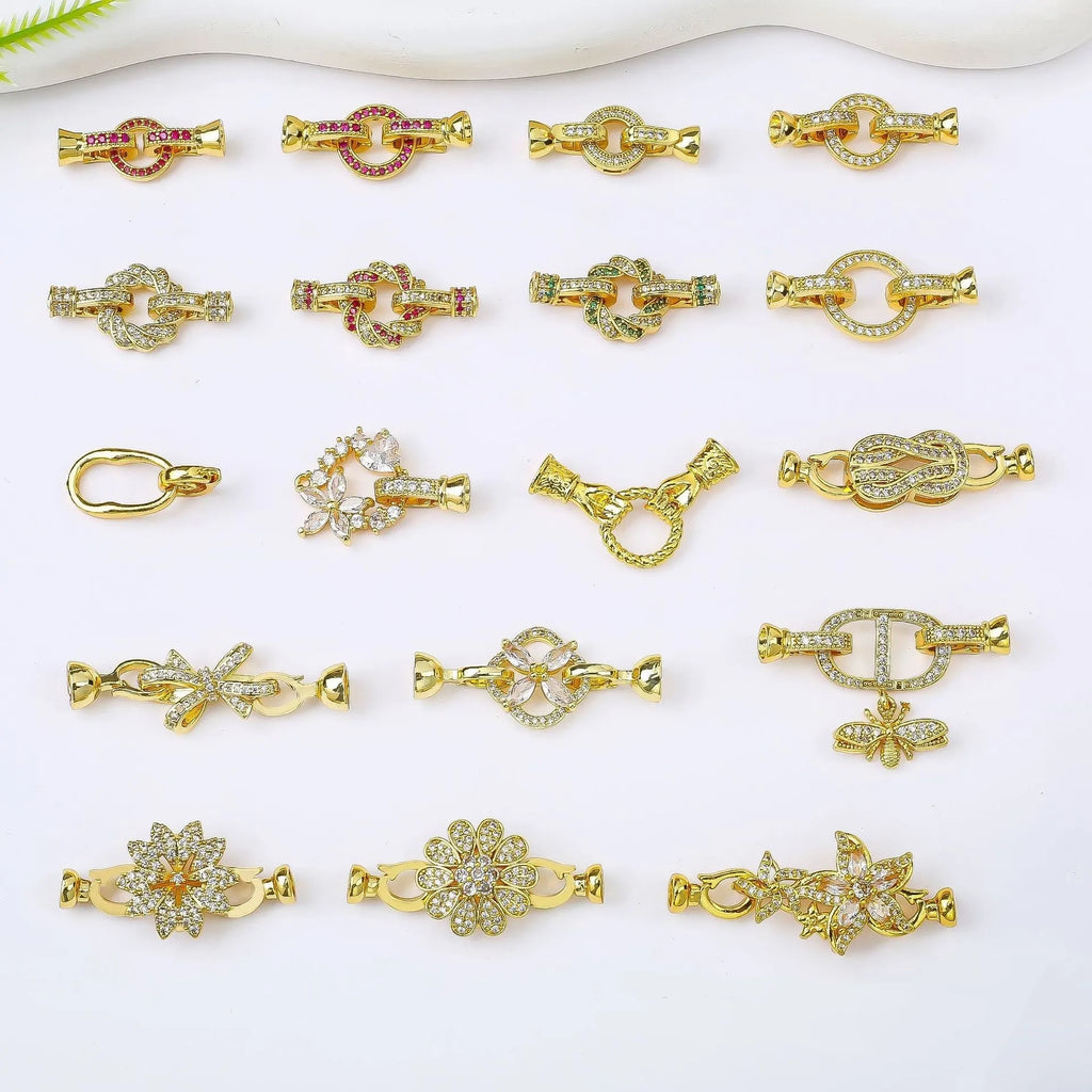 Small gold plated chain buckle for DIY jewellery and pearl necklace making
