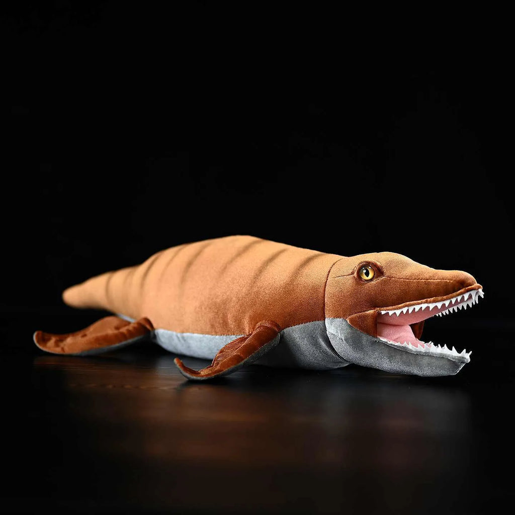 Cute dinosaur plush toy in flannel fabric measuring 48cm long from mouth to tail