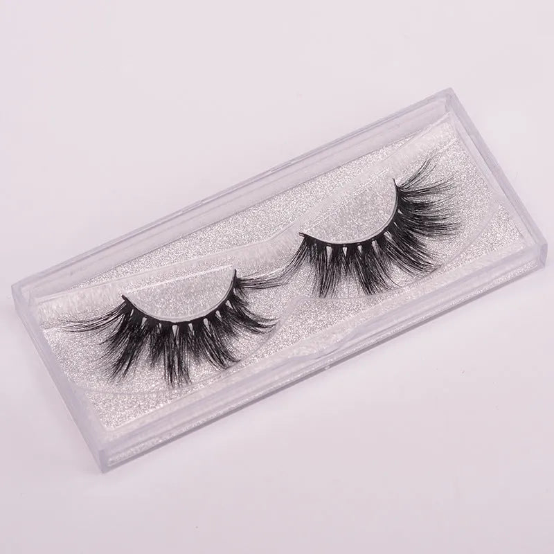 Handmade 5D mink false eyelashes set with application brush and plastic storage cap