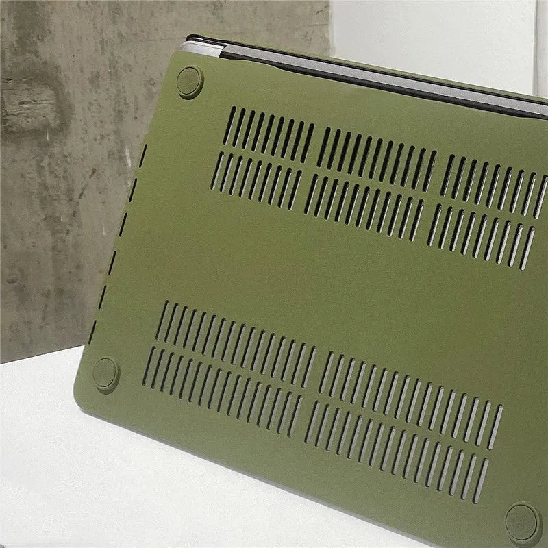 Quicksand army green MacBook protective shell for MacBook Pro and Air model numbers