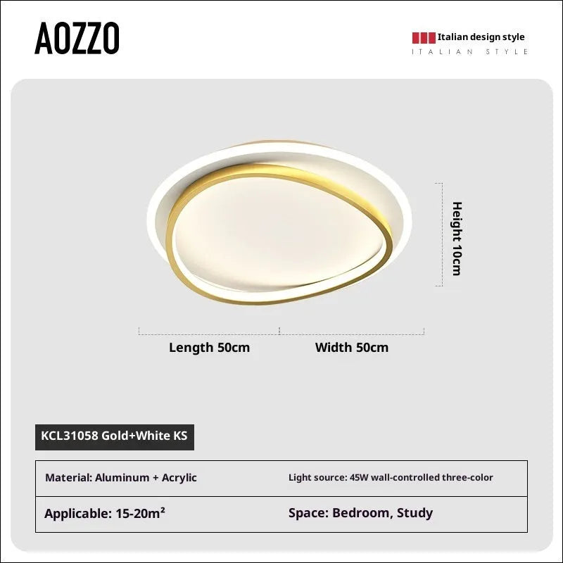 Round ultra-thin bedroom ceiling lamp 50cm in black finish with full spectrum LED