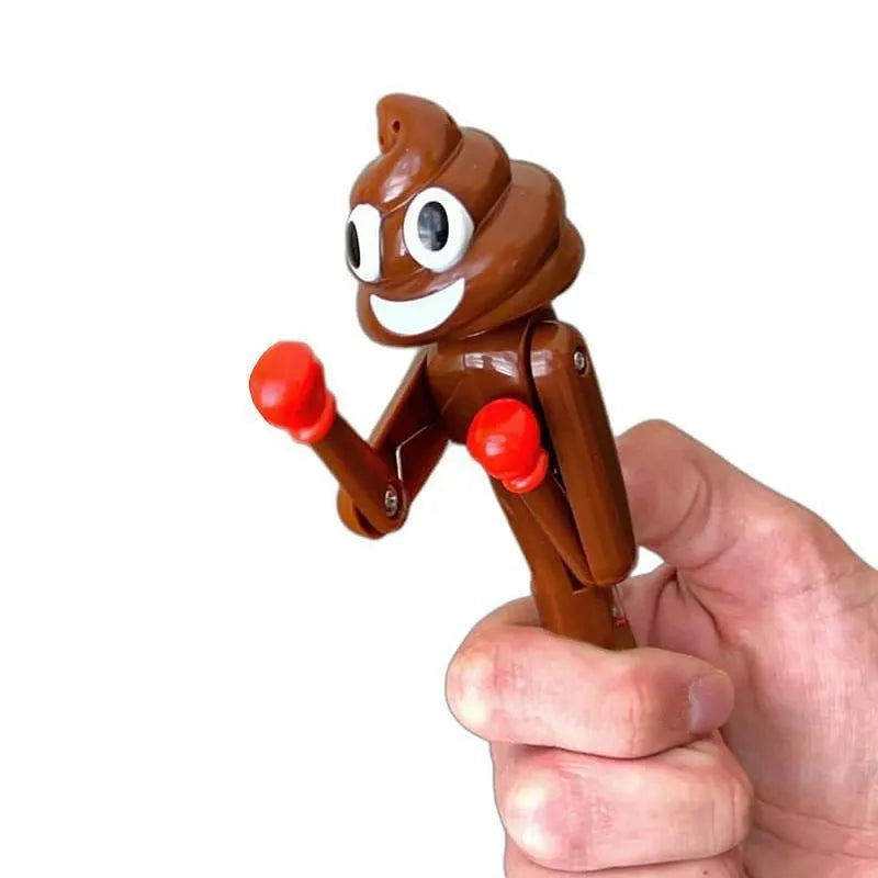 Novelty poop boxing creative tricky ballpoint pen in dark coffee colour made of plastic