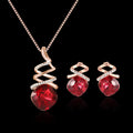 Women's bridal jewellery set with adjustable alloy necklace and matching earrings.