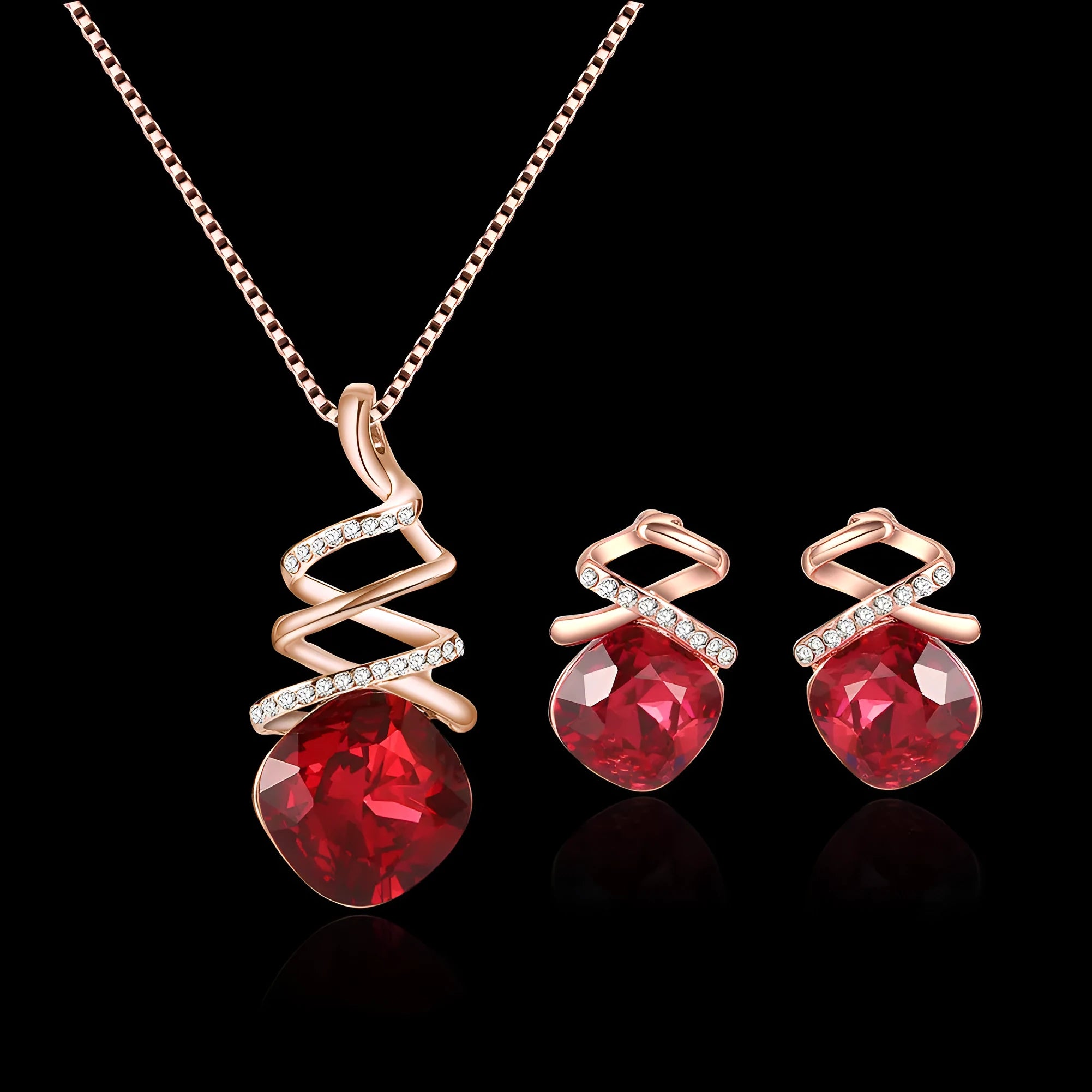 Women's bridal jewellery set with adjustable alloy necklace and matching earrings.