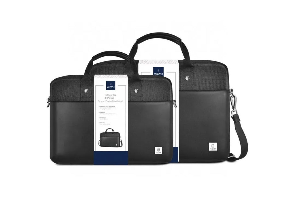 Black Oxford cloth laptop backpack showing multiple compartments and a lockable zip.